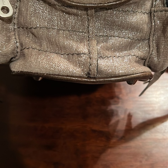 CHLOE Betty Taupe Suede Metallic Silver Overlay - Picture 3 of 17